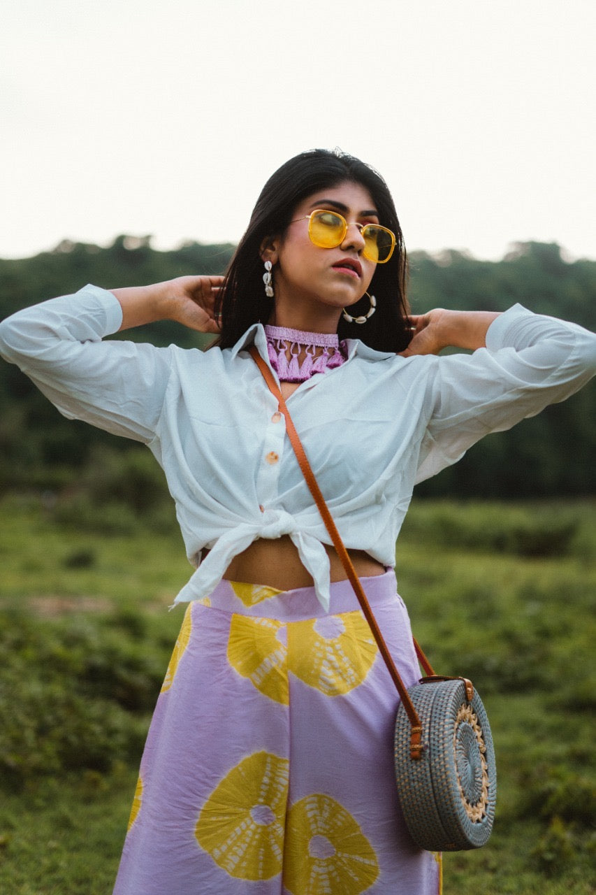 LILAC AND YELLOW TIE-DYE PANTS