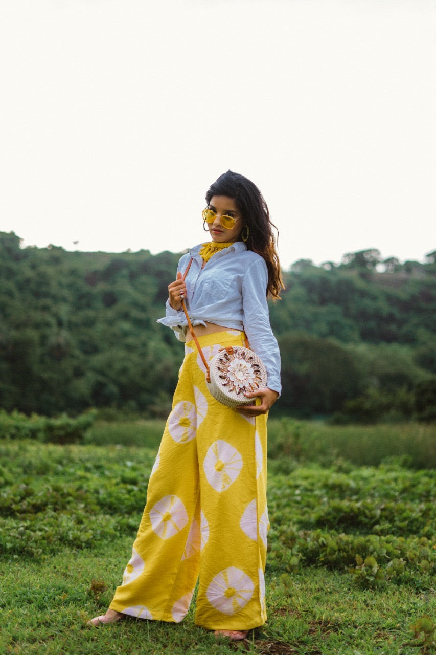 YELLOW AND LILAC TIE-DYE PANT