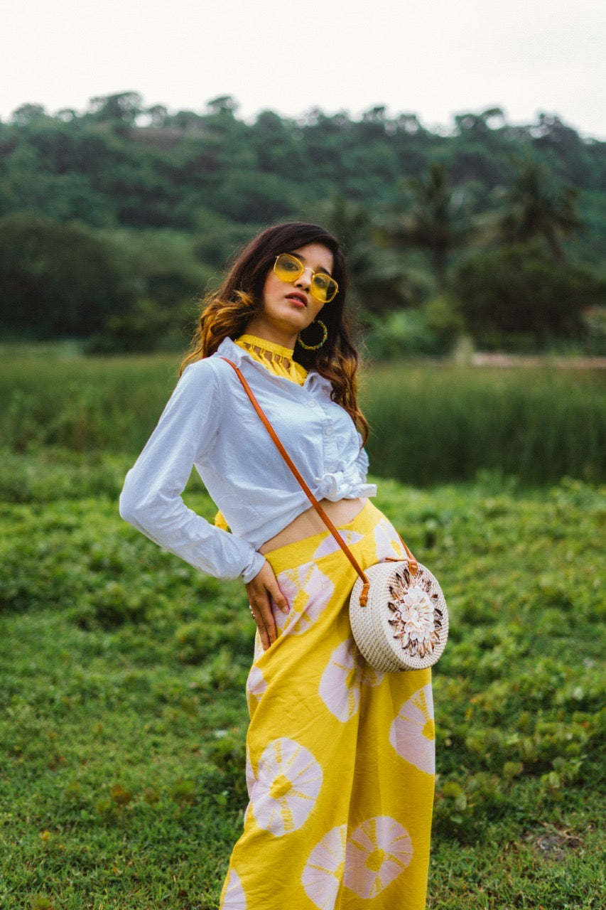 YELLOW AND LILAC TIE-DYE PANT